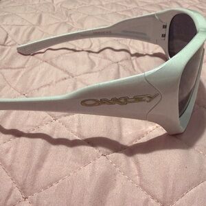 Oakley White Sunglasses with Gold Accents